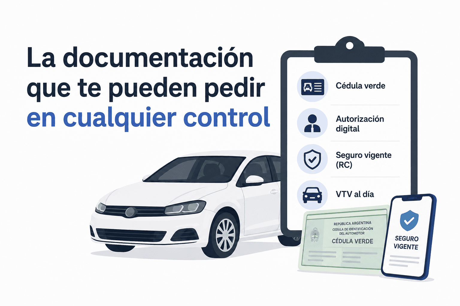 Cédula verde/azul, seguro, VTV: checklist de documentación para dueños de auto en Argentina